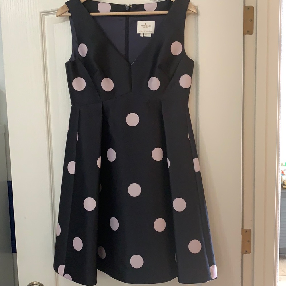 Kate Spade Sleeveless Polka Dot Fit & Flare Dress